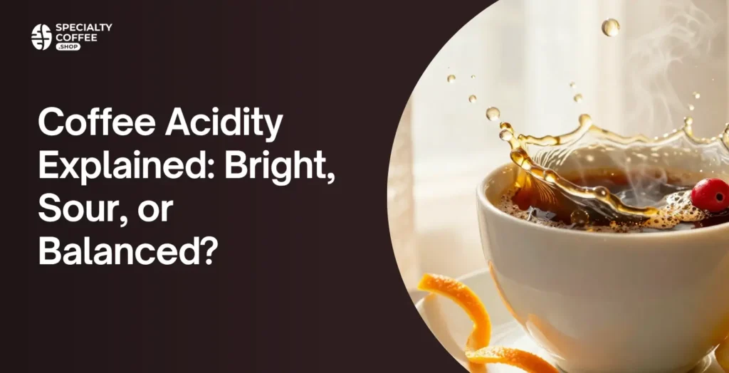 Coffee acidity chart showing bright, sour, and balanced coffee flavors.