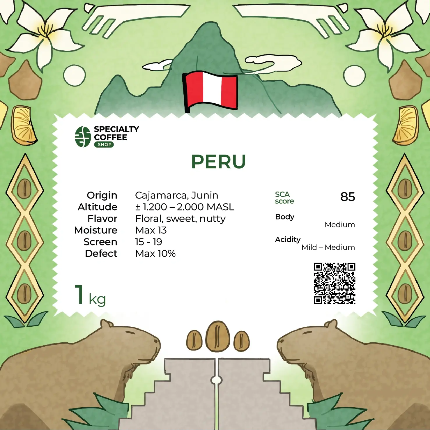 Peru Cajamarca coffee - 1 KG