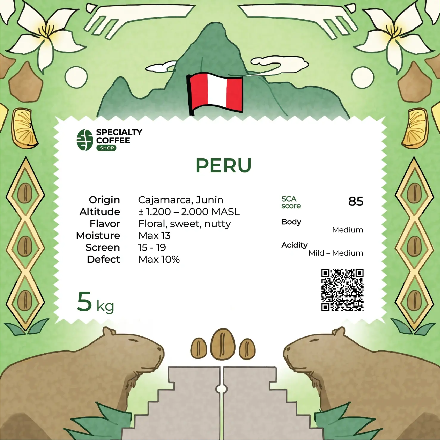 Peru Cajamarca coffee - 5 KG